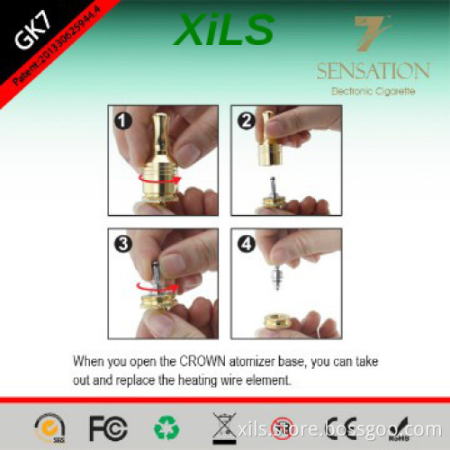 Unique e-cig Vaporizer Plated 18K Real Gold atomizer for e cig GK7